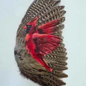 Cardinal Framed Grouse Wing
