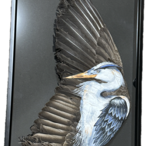 Heron Framed Goose Wing