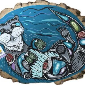 Otter Swimming on Wood